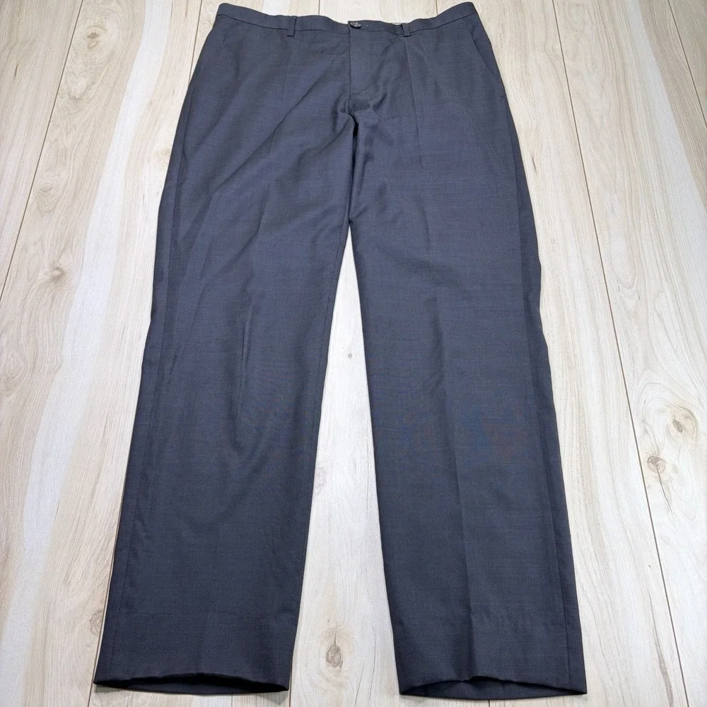 Hugo Boss Men's Super 120 100% Wool Birdseye Suit Gray Size 42R 36x32 - Picture 14 of 16
